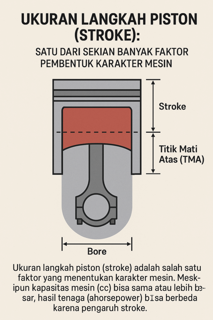 Stroke (langkah piston pada mesin).