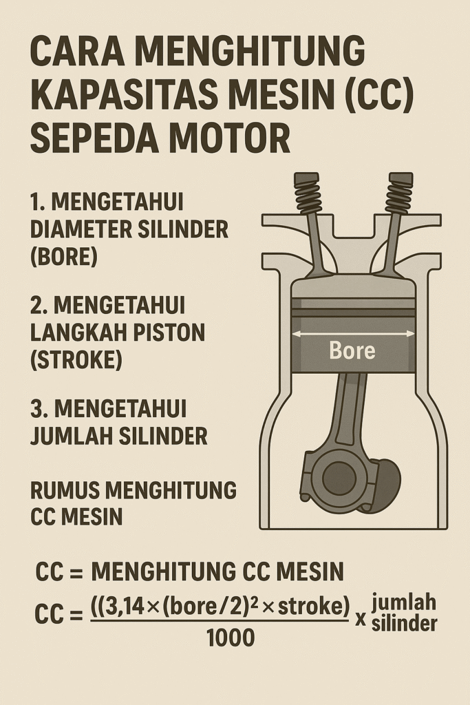 Cara menghitung CC mesin.