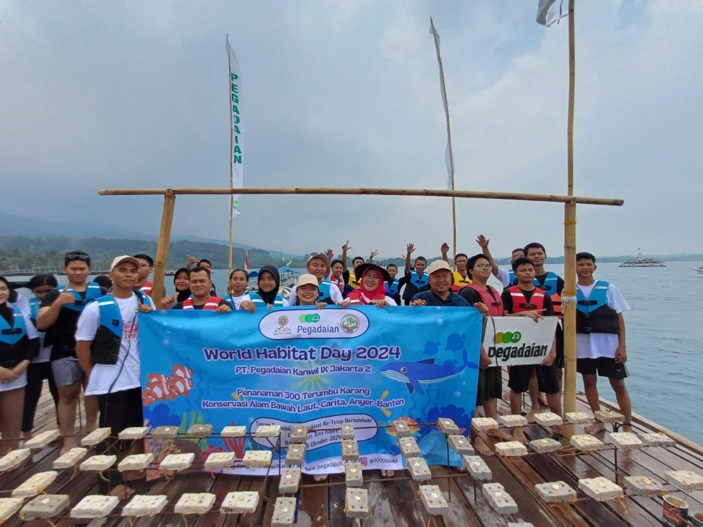 Peringati WHD, PT Pegadaian Kanwil IX Jakarta 2 dan 30.000BUKIT Tanam Terumbu Karang Konservasi Alam Bawah Laut Carita
