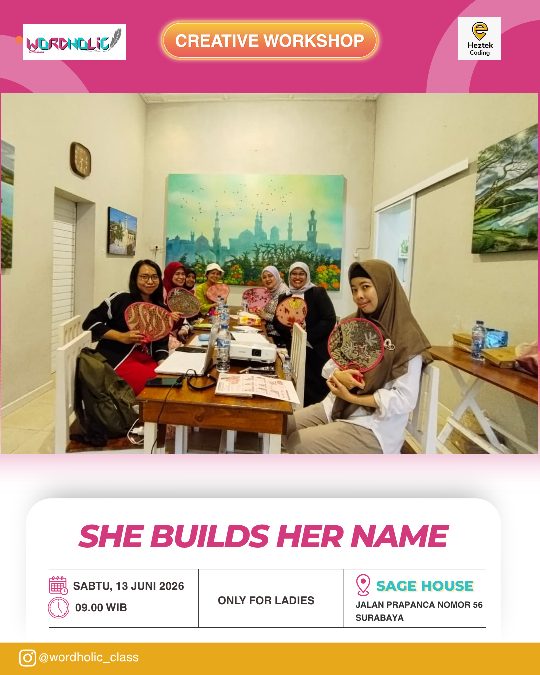 Wordholic Class Ajak Perempuan Surabaya Belajar Branding
