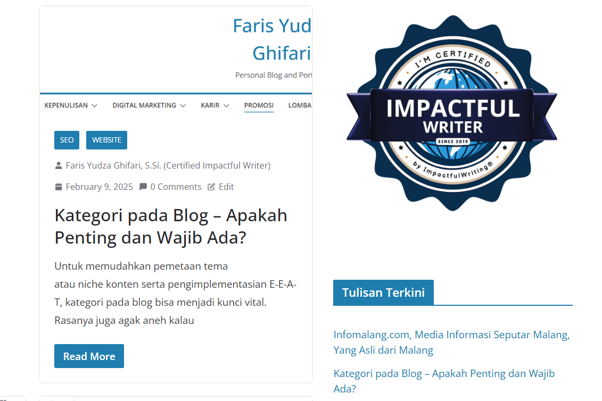 farisyudza.com, Blog yang Tepat untuk Belajar SEO untuk Pemula hingga Profesional!